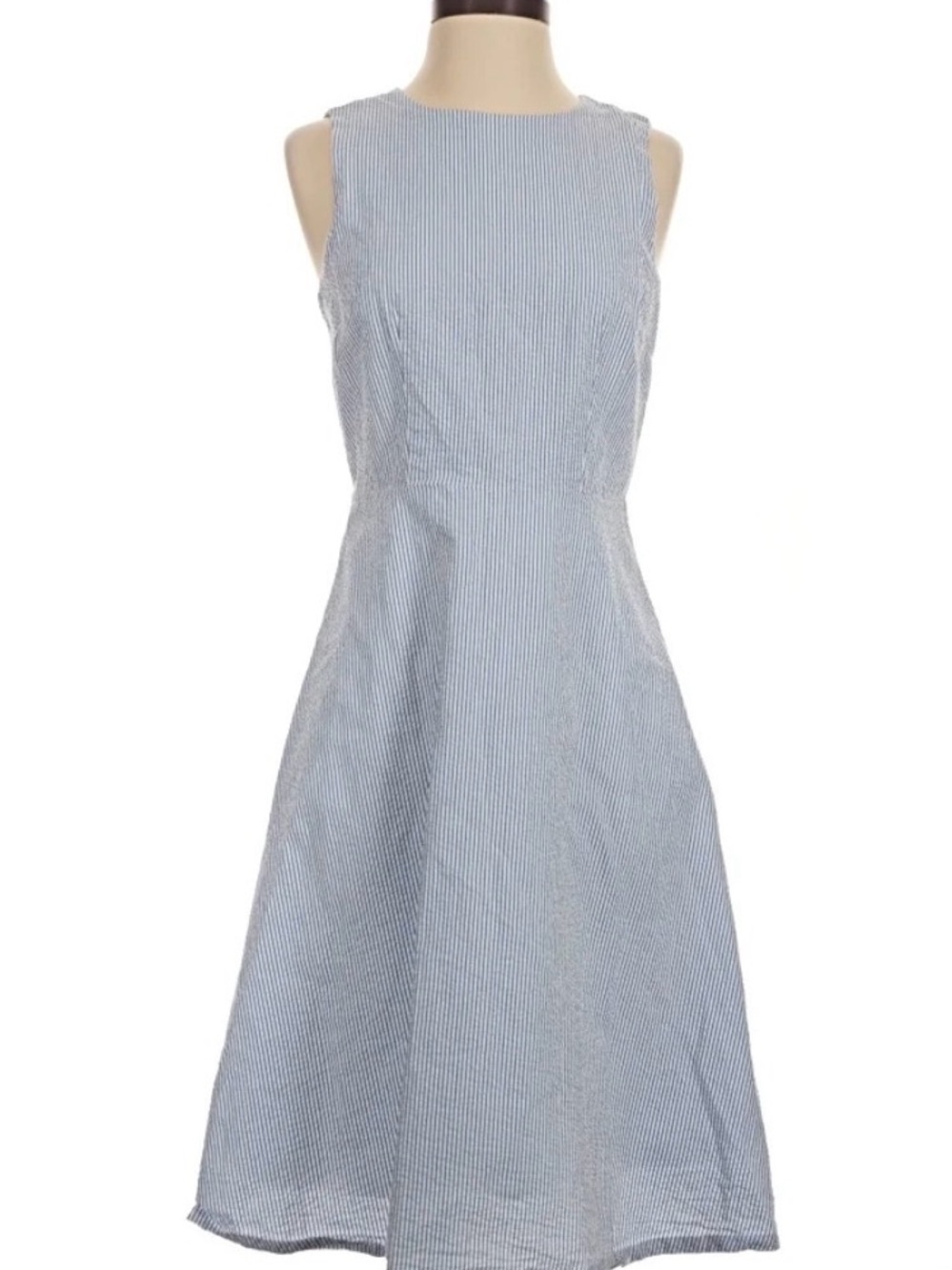 J. Crew Light Blue Seersucker Midi Dress